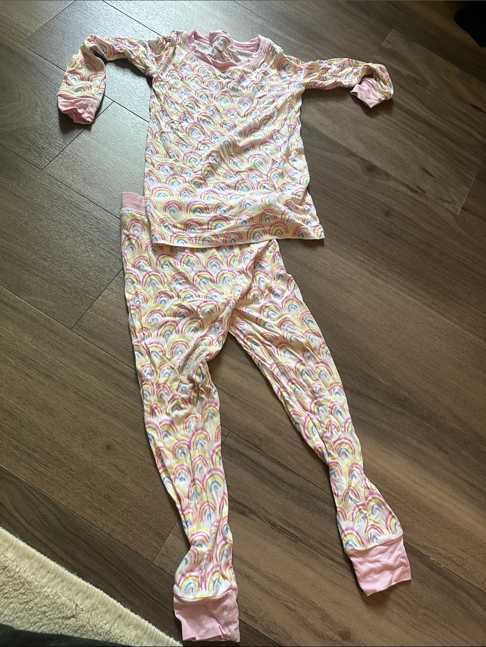 Little Sleepies Pink Rainbow Print Pajama Set